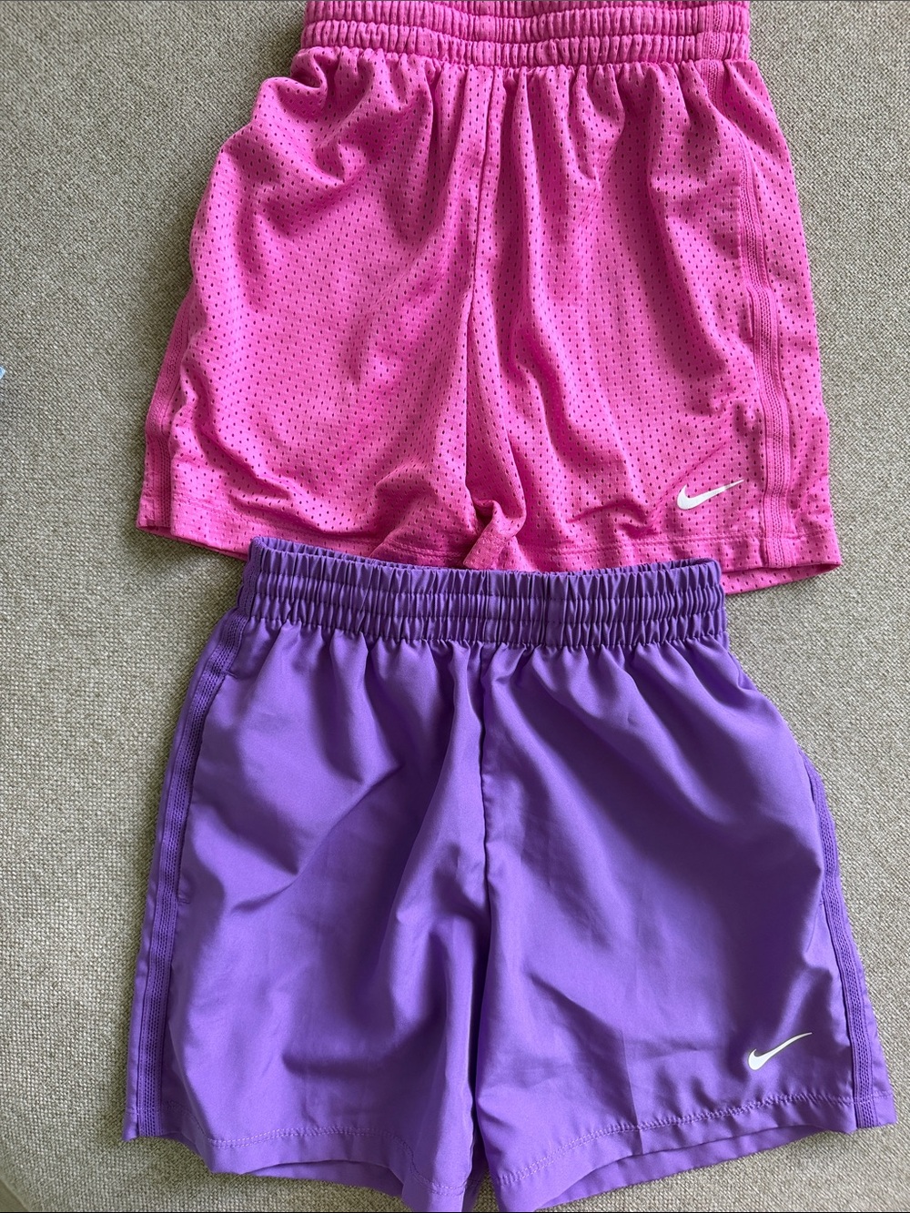 Nike Pink and Purple Girls Athletic Shorts Duo